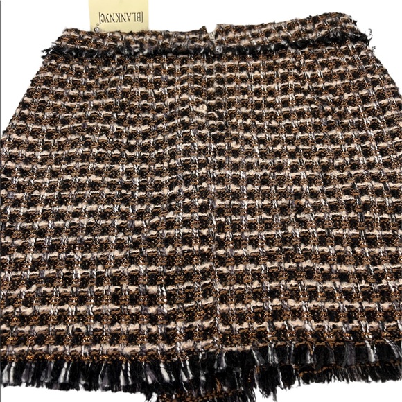 BLANK NYC**Plaid Tweed Brown/Bl./Gold Skirt**Size 27 $88 - Picture 11 of 12
